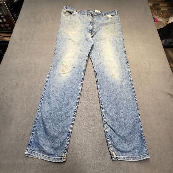 Vintage Levis Strauss Signature Jeans Mens 39x31 Silver Tab Relaxed Fit Thrashed - Picture 1 of 14